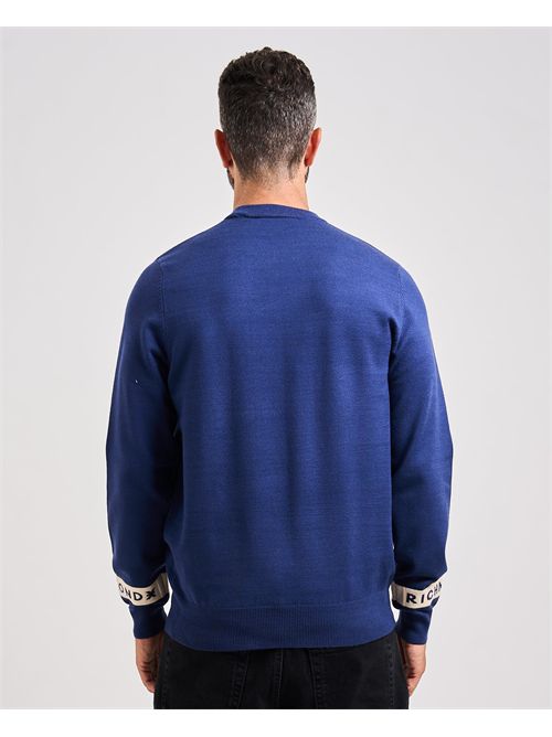 Maglione uomo Richmond X con bande sulle maniche RICHMOND X | UMA25035MABLUE MEDIEVAL
